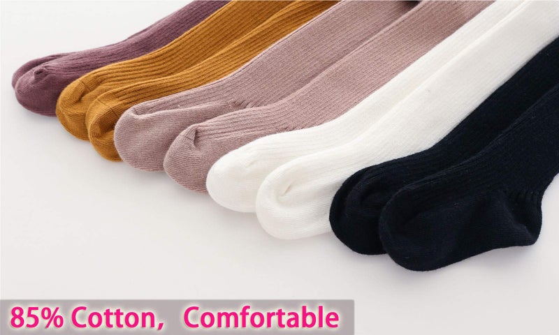 CECORC Baby Leggings, Tights for girls, Toddler, Infant (2-3 years, 5 pack (black+white+lightpink+ginger+darkpink)) - Image 2